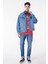 Slim Fit Dar Kesim %100 Pamuk Mavi Denim Kot Ceket 2
