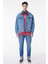 Slim Fit Dar Kesim %100 Pamuk Mavi Denim Kot Ceket 4