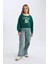 Kız Çocuk Relax Fit Bisiklet Yaka Baskılı İçi Yumuşak Tüylü Sweatshirt D7042A824WN 2