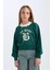 Kız Çocuk Relax Fit Bisiklet Yaka Baskılı İçi Yumuşak Tüylü Sweatshirt D7042A824WN 3