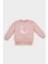 Kız Bebek Bisiklet Yaka Baskılı İçi Yumuşak Tüylü Etek Ucu Detaylı Sweatshirt D7208A524WN 1