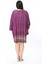 Kadın Büyük Beden Mürdüm Öpücük Yakalı Kapri Kollu Tunik Elbise 65N38350 8
