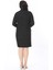 Kadın Büyük Beden Siyah Yumoş Kumaş Sıfır Yakalı Uzun Kollu Elbise 65N38591 3