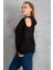 Kadın Haki Kapşonlu Omuz Dekolteli Sweatshirt 65N18831 3
