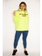 Kadın Fosfor Dijital Baskılı Kapşonlu Sweatshirt 65N35162 5