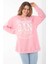Kadın Büyük Beden Füme Içi Şardonlu Üç Iplik Kapşonlu Sweatshirt 65N37292 1