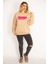 Kadın Camel Içi Şardonlu 3 Iplik Kumaş Sırtı Dijital Baskılı Sweatshirt 65N35082 4