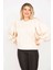 Kadın Bej Scuba Kumaş Balon Kol Sweatshirt 65N35312 3