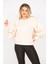 Kadın Bej Scuba Kumaş Balon Kol Sweatshirt 65N35312 4