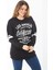 Kadın Büyük Beden Siyah Içi Şardonlu Üç Iplik Sweatshirt 65N37295 2