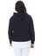 Kadın Büyük Beden Lacivert Alt Kısmı Çıkarılabilir Gömlek Görünümlü Sweatshirt 65N38629 5