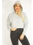Kadın Gri Içi Şardonlu 2 Iplik Kumaş Kapşonlu Sweatshirt 65N35076 1