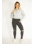 Kadın Gri Içi Şardonlu 2 Iplik Kumaş Kapşonlu Sweatshirt 65N35076 3