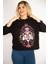Kadın Siyah Dijital Baskılı Kapşonlu Sweatshirt 65N35083 5