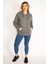 Kadın Gri Sırtı Çift Fermuar ve Çıtçıt Düğme ve Ön Fermuarlı Içi Şardonlu Sweatshirt 65N35069 2