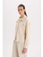 Crop Çıtçıtlı Cepli Süet Gömlek Ceket B2983AX24WN 3