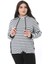 Kadın Büyük Beden Kemik Yaka ve Etek Ucu Kuşgözü Bağcık Detaylı Likralı Sweatshirt 65N38626 2