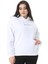 Kadın Büyük Beden Beyaz Iki Iplik Içi Şardonlu Arka Baskılı Sweatshirt 65N38624 3