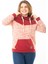 Kadın Büyük Beden Kuşgözü Bağcık ve Süs Düğme Detaylı Kanguru Cepli Dik Yaka Sweatshirt 65N37122 1