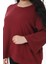 Kadın Büyük Beden Bordo Bisiklet Yakalı Sweatshirt 65N38539 5