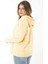 Kadın Büyük Beden Sarı Arka ve Göğüs Baskılı Iki Iplik Kapşonlu Sweatshirt 65N37164 5