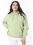 Kadın Büyük Beden Yeşil Polar Içi Şardonlu Sweatshirt 65N38613 3