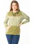 Kadın Büyük Beden Kuşgözü Bağcık ve Süs Düğme Detaylı Kanguru Cepli Dik Yaka Sweatshirt 65N37122 1