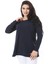 Kadın Büyük Beden Lacivert Bisiklet Yakalı Sweatshirt 65N38539 4