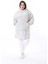 Kadın Büyük Beden Gri Kapşonlu Peluş Sweatshirt 65N38573 1