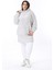 Kadın Büyük Beden Gri Kapşonlu Peluş Sweatshirt 65N38573 4