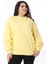 Kadın Büyük Beden Sarı Rahat Kesim Sweatshirt 65N38606 1