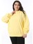Kadın Büyük Beden Sarı Rahat Kesim Sweatshirt 65N38606 2