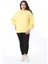 Kadın Büyük Beden Sarı Rahat Kesim Sweatshirt 65N38606 5