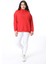 Kadın Büyük Beden Kırmızı Içi Şardonlu Kapşonlu Arka Baskılı Sweatshirt 65N38614 1