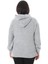 Kadın Büyük Beden Gri Kapşonlu Polar Sweatshirt 65N38521 4