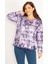 Kadın Mor Batik Baskılı Sweatshirt 65N34770 1