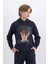Erkek Çocuk 2'li Takım Kapüşonlu Baskılı Sweatshirt Beli Paçası Lastikli Eşofman Altı B0410A824CW 4