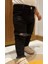 Çocuk Siyah Renk Denim Kot Pantolon Yırtık ve Kesik Detaylı 1