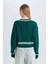 Coool Regular Fit V Yaka Saç Örgülü Çizgili Triko Kazak C7321AX24WN 5