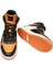 Erkek Siyah Turuncu Beyaz Hakiki Deri Sneaker Bot 3K1SB75175 5