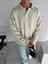 Unisex Polo Yaka Yumuşak Dokulu Oversize Kazak Taş 1