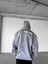 Erkek Oversize Savage Baskılı Premium Kapüşonlu Sweatshirt Gri 4
