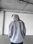Erkek Oversize Savage Baskılı Premium Kapüşonlu Sweatshirt Gri 5