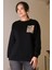 Zebra Baskılı Taşlı Siyah Kadın Sweatshirt 5590-2K5 4