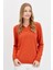 Polo Yaka Basıc Turuncu Kadın Kazak 23026-PY-2K5 5
