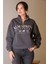 Yakası Fermuarlı Uzun Kollu Antrasit Kadın Sweatshirt W0011135-2K5 1