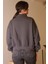 Yakası Fermuarlı Uzun Kollu Antrasit Kadın Sweatshirt W0011135-2K5 5
