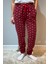 Kadın Polar Manşetli Pijama Tek Alt Kalp 130 Bordo 1