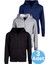 Çocuk Unisex Pamuklu Kapüşonlu Fermuarlı Sweatshirt 3'lü Set 1