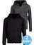 Çocuk Unisex Pamuklu Kapüşonlu Fermuarlı Sweatshirt 2'li Set 1